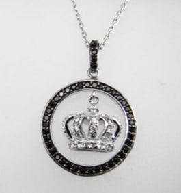 Creation Diamond W/B 2.16 CT Necklace 18k Y/G Overlay