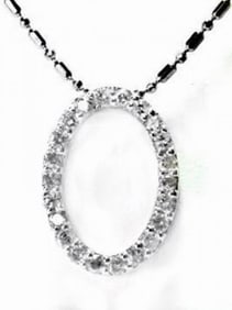 Opera Diamond Pendant 1.00 Carat 14k White Gold