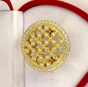 Antique Ring Diamonds Creation 2.00ct 8k Y/g Overlay