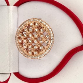 Antique Ring Diamonds Creation 2.00ct 18k R/g Overlay