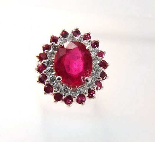 Ruby: 5.32 Diamond: .72CT Ring 14k White Gold (1 of 6)