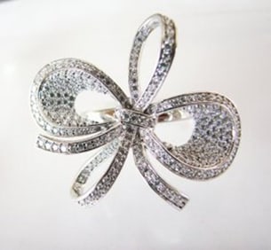 Creation Diamond Ring 3.46Ct 18k W/g Overlay