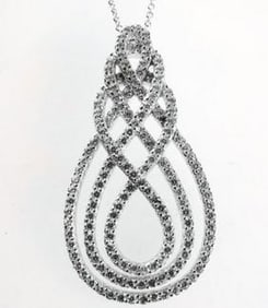 Creation Diamond Pendant 2.85Ct 18k W/g Overlay