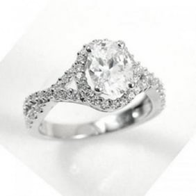Creation Diamond Ring 1.91Ct 14k W/G Overlay