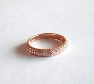 Creation Diamond Ring .90Ct 18k R/g Ovelay