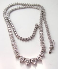 Necklace Diamond Creation 20.00Ct 18k W/g Overlay