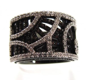 Brown/White Creation Dia Ring 2.75Ct 18k B/g Over