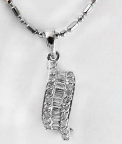 Diamond Unique Pendant: .62 Carat 14k W/g