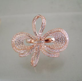 Creation Diamond Ring 3.46Ct 18k R/g Overlay