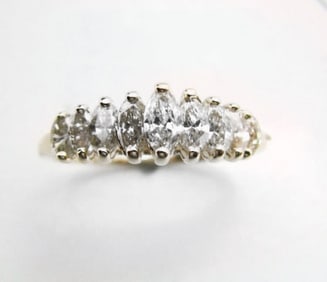 Anniversary Diamond Marquise Ring 1.02Ct 14k Y/g