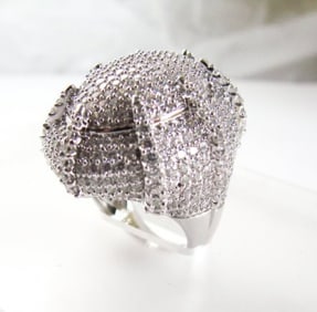 Creation Diamond Ring 9.30Ct 18k W/g Overlay