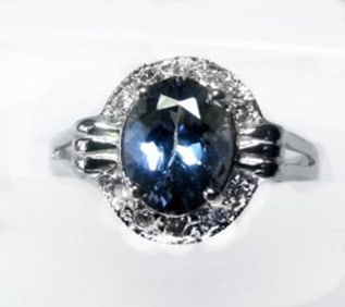 Anniversary Ring Tanzanite & Diamond 2.03CT 14 W/G