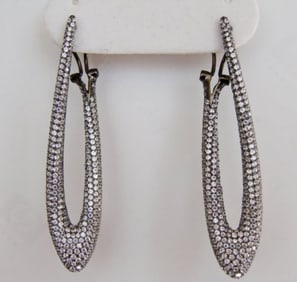 Creation Diamond Chandeliers Ear 4.85Ct 18k B/g Overlay