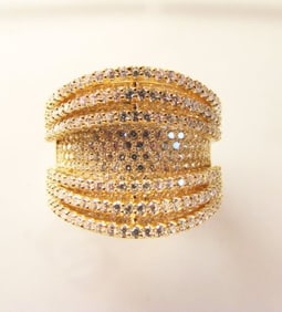 Creation Diamond Ring 5.50Ct 18k Y/g Overlay