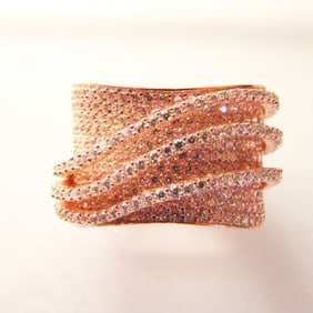 Creation Diamond Ring 5.68Ct 18k R/g Overlay