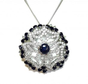 Natural Blue Sapphire13.24CT/ Creation Dia: 15.CT 18k