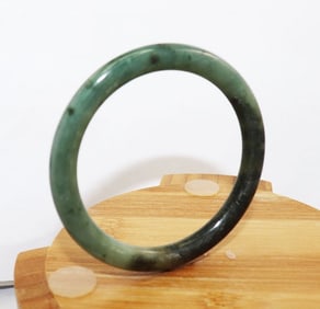 Natural Burmese Jade Bangle Size: 6, 29.12 Grams