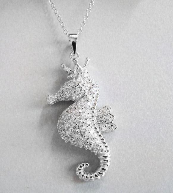 King Sea Horse Pendant Creation, Diamond 18k W/g Overlay (1 of 2)