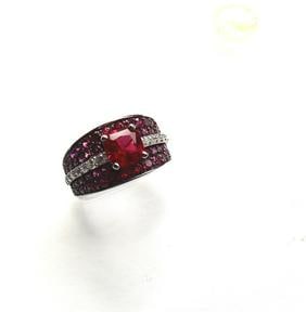Creation Diamonds Ruby Ring 3.75Ct 18k W/g Overlay - 3