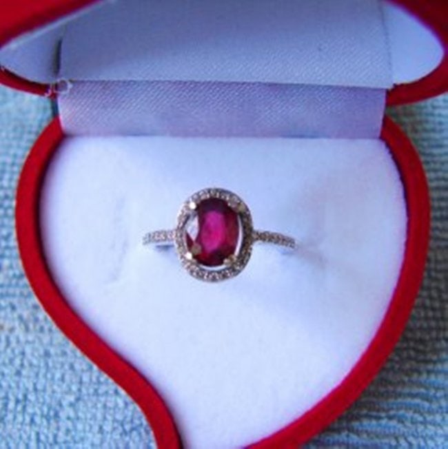 Anniversary Ruby Diamond Ring 2.80Ct 14k W/g - 2