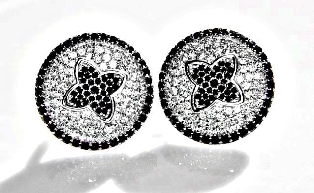 Creation Diamond W-B EarringS 4.20Ct 18k W/g Overlay (1 of 2)