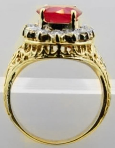 Ruby Diamond Ring 3.90Ct 14k Y/g - 2