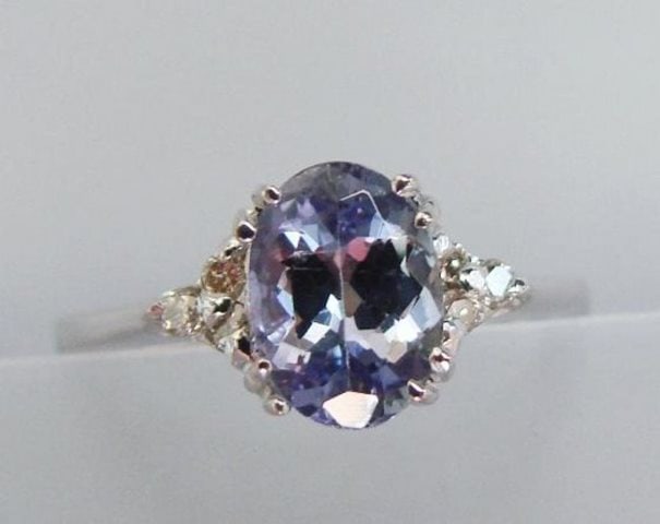 Tanzanite: 1.10 & Diamond: .14Carat Ring 14K W/g (1 of 3)