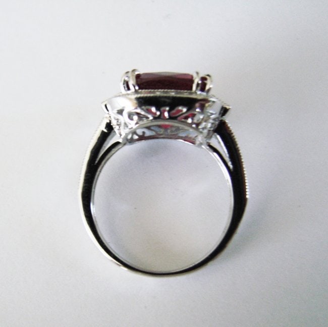 Creation Daimond Ruby Ring 7.61Ct 18k W/g Overlay - 4