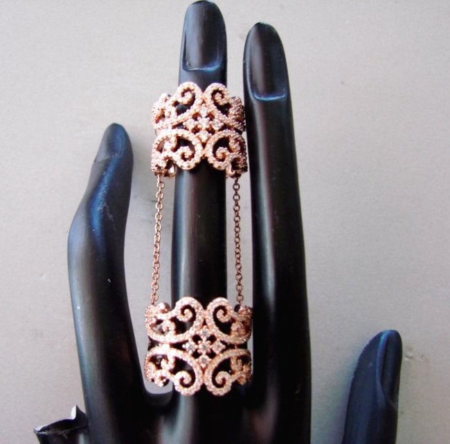 Creation Diamond Stacked Rings 5.12 Ct 18K R/g Overlay (1 of 5)