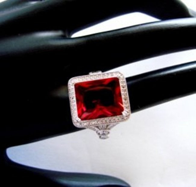 Creation Daimond Ruby Ring 8.61Ct 18k W/g Overlay - 3