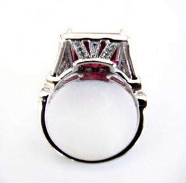 Creation Daimond Ruby Ring 8.61Ct 18k W/g Overlay - 4