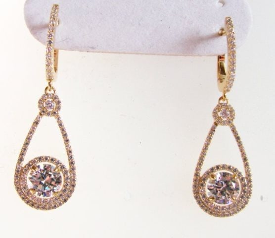 Creation Diamond Earrings 3.94Ct 18kY/g Overlay (1 of 3)