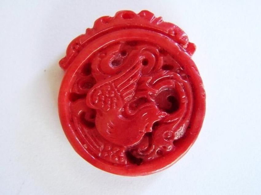 Natural Carved Birth Coral Pendant 26.89 Ct (1 of 3)