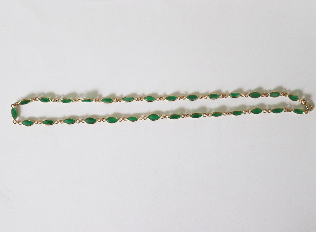 Jade Necklace 11.02Ct 14k Y/g - 5