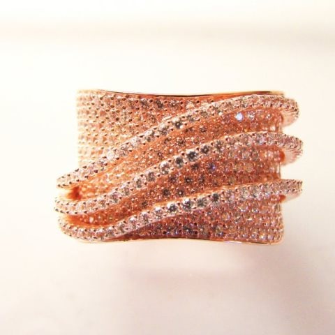 Creation Diamond Ring 5.68Ct 18k R/g Overlay (1 of 4)