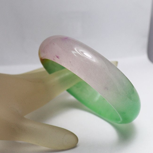 Translucent Solid Multi-Color Chinese Jade Bangle Size: - 3