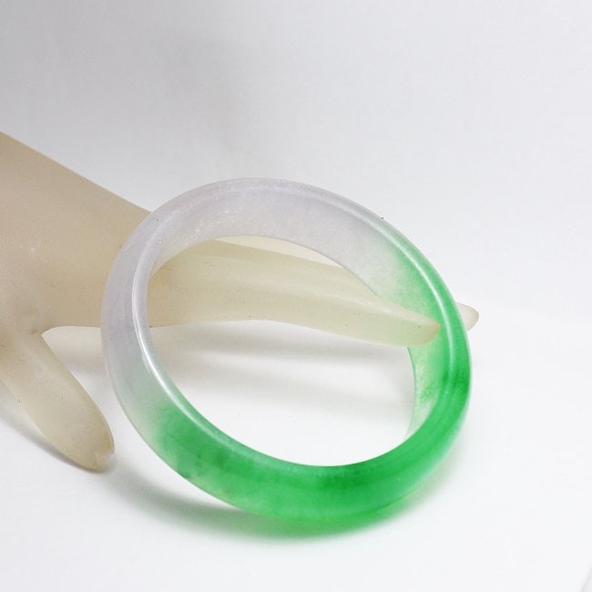 Translucent Solid Green/ Light Violet Chinese Jade Bang - 3