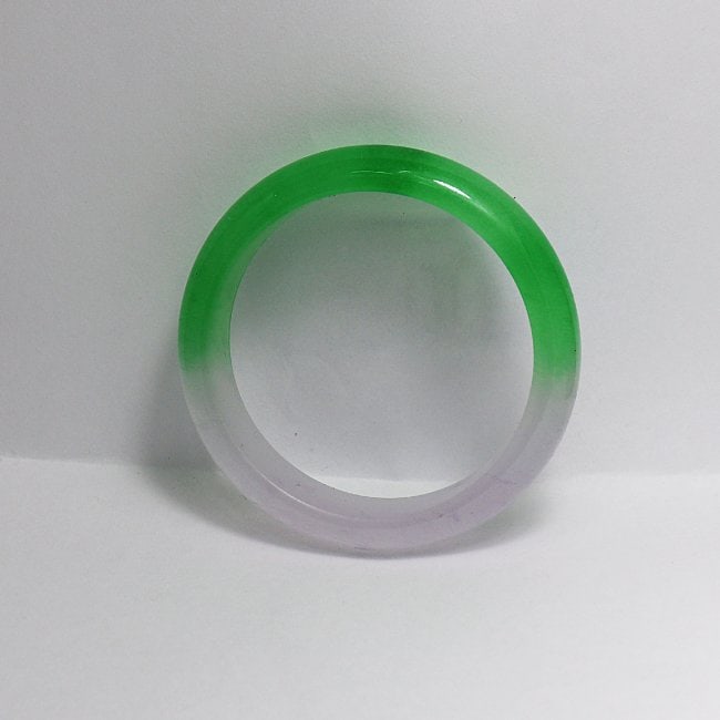Translucent Solid Green/ Light Violet Chinese Jade - 5