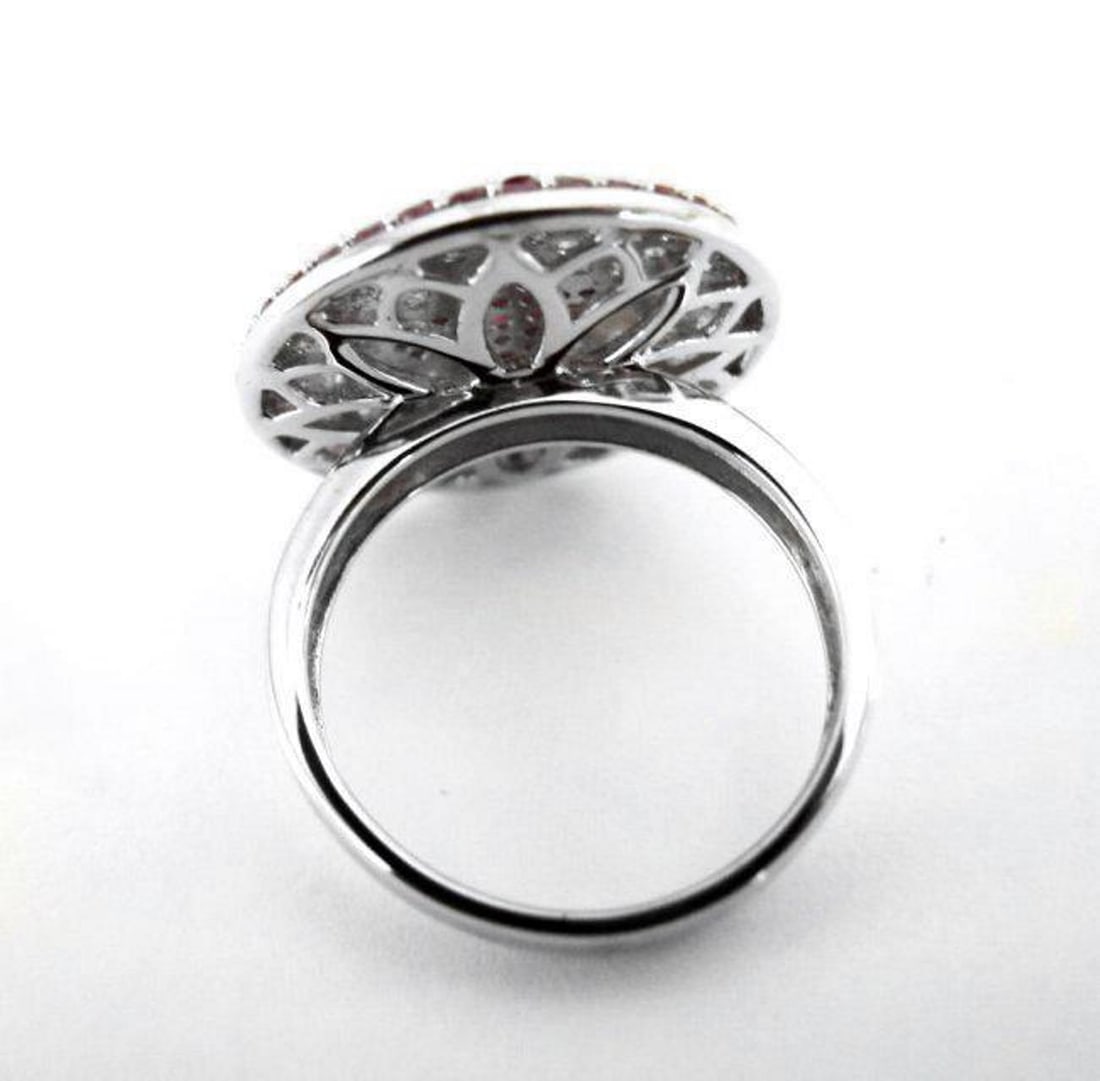 Creation Diamond Ruby Ring 2.10Ct 18k W/g Overlay - 3