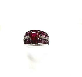 Creation Diamonds Ruby Ring 3.75Ct 18k W/g Overlay - 2