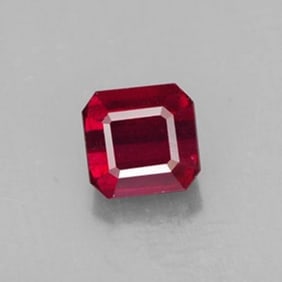 Loose Ruby Cushion Cut 1.37Ct 6.2x6.1x3.6 mm: Gem Type: Natural Ruby Qty:1 Weight: 1.37 Carat Measurement: 6.2x6.1x3.6 mm Shape: Cushion Clarity: VS-SI Cut: Facet cut Color: Red Origin: Madagascar Treatment: Fracture Filed Hardness: 9 