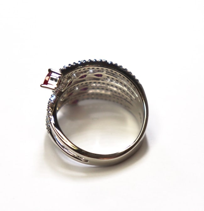 Creation Daimond Ruby Ring 3.15Ct 18k W/g Overlay - 5