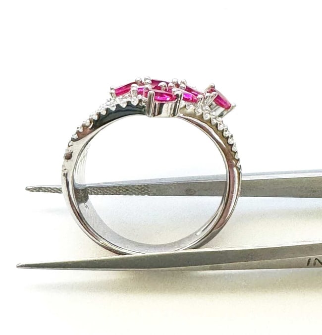 Creation Daimond Ruby Ring 3.15Ct 18k W/g Overlay - 6