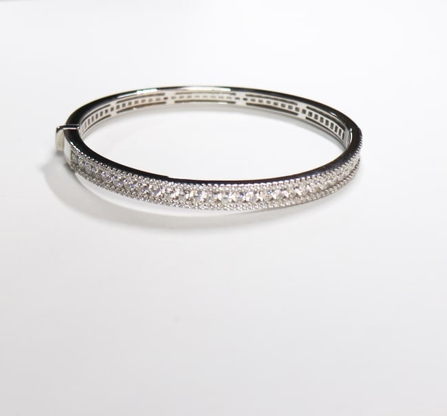 Creation Diamond Bangle 15.25Ct 18k W/g Overlay (1 of 4)