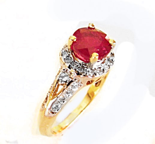 Ruby Diamond Ring 2.37Ct 14k Yellow Gold - 2
