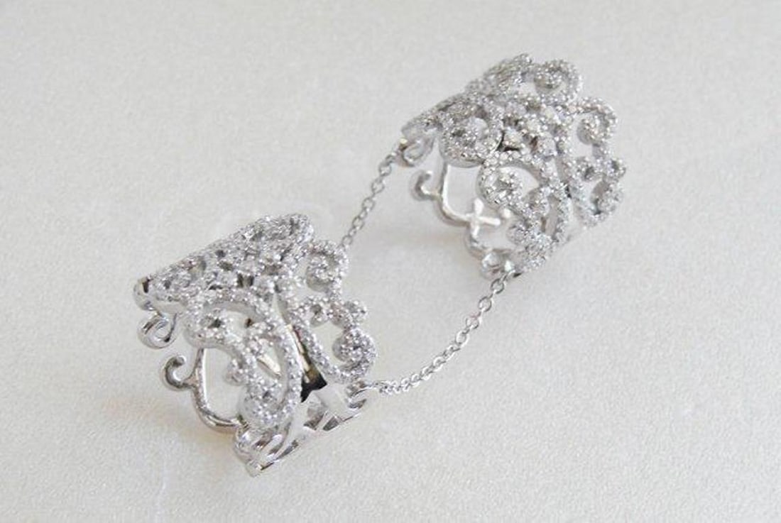 Creation Diamond Stacked Rings 5.12Ct 18K W/G Overlay (1 of 3)