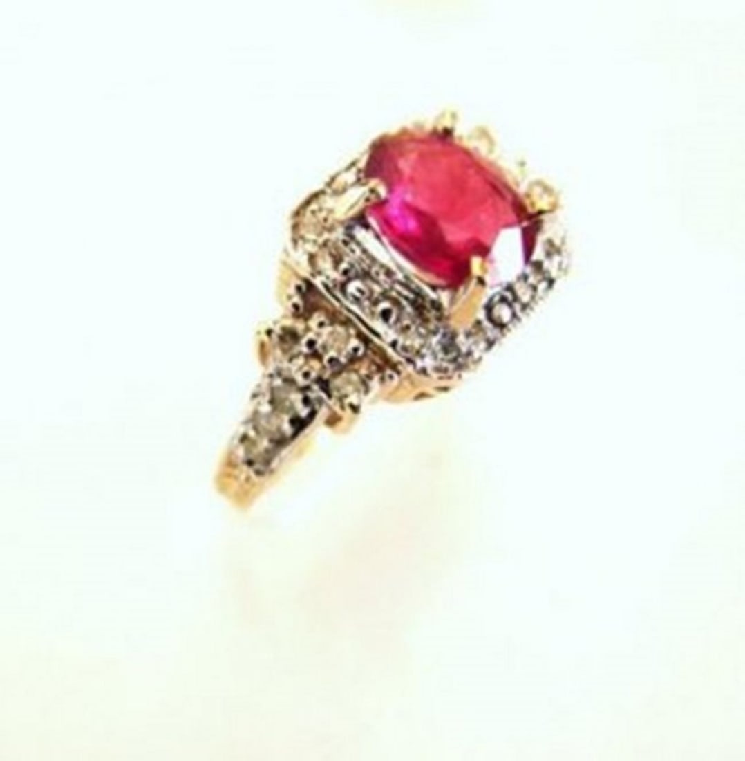 Anniversary Ruby Diamond Ring 4.59Ct 14k Y/g - 2