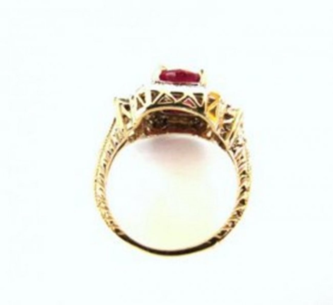Anniversary Ruby Diamond Ring 4.59Ct 14k Y/g - 3