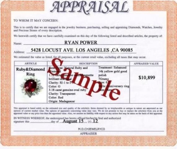 Ruby ring 1.10Ct & Diamond .20Ct 14K W/g - 4