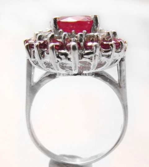 Ruby: 5.32 Diamond: .72CT Ring 14k White Gold - 4